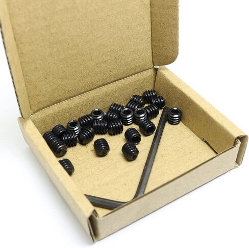 25pcs Internal Hex Allen Head Socket Set Screws 1/4"-20 x 1/4" Black with 1/8" Black Hex Wrench in Saudi Arabia