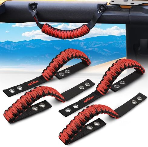 4 Pack Paracord Grab Handles Compatible with 2021-2023 Ford Bronco 2 & 4 Door, Enhance Grip and Style with Roll Bar Grab Handles (Not Compatible with Bronco Sport) in Saudi Arabia