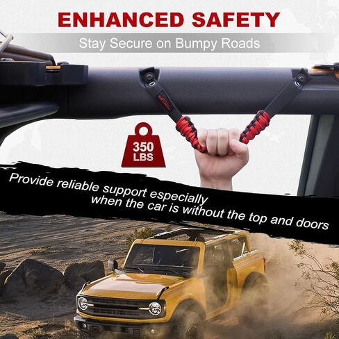 4 Pack Paracord Grab Handles Compatible with 2021-2023 Ford Bronco 2 & 4 Door, Enhance Grip and Style with Roll Bar Grab Handles (Not Compatible with Bronco Sport) in Saudi Arabia