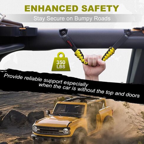 4 Pack Paracord Grab Handles Compatible with 2021-2023 Ford Bronco 2 & 4 Door, Enhance Grip and Style with Roll Bar Grab Handles (Not Compatible with Bronco Sport) in Saudi Arabia