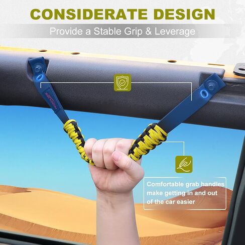 4 Pack Paracord Grab Handles Compatible with 2021-2023 Ford Bronco 2 & 4 Door, Enhance Grip and Style with Roll Bar Grab Handles (Not Compatible with Bronco Sport) in Saudi Arabia