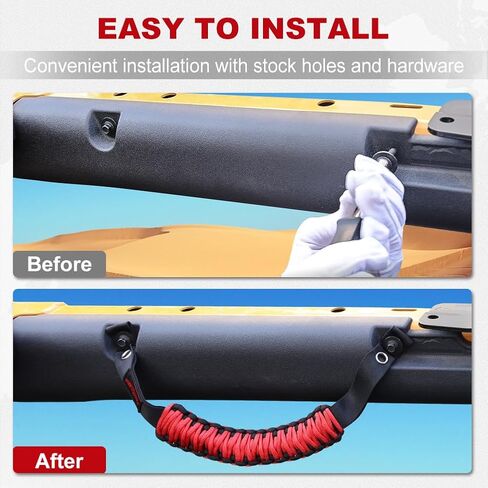 4 Pack Paracord Grab Handles Compatible with 2021-2023 Ford Bronco 2 & 4 Door, Enhance Grip and Style with Roll Bar Grab Handles (Not Compatible with Bronco Sport) in Saudi Arabia