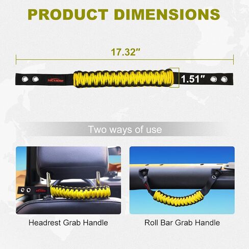 4 Pack Paracord Grab Handles Compatible with 2021-2023 Ford Bronco 2 & 4 Door, Enhance Grip and Style with Roll Bar Grab Handles (Not Compatible with Bronco Sport) in Saudi Arabia