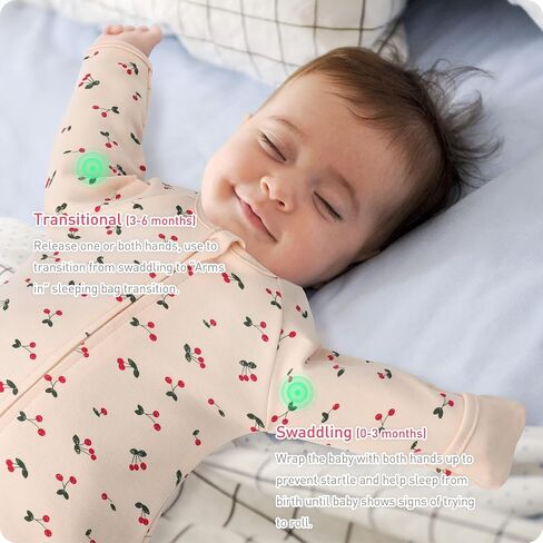 2 Pack Transitional Baby Swadding Sacks with Arms Up Length Sleeves & Mitten Cuffs, Sleeping Sack Bag 2 Ways Zipper, Wearable Swaddle Blanket for Newborns Baby Snug Fit Calms Startle Reflex in Saudi Arabia