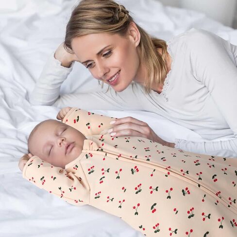 2 Pack Transitional Baby Swadding Sacks with Arms Up Length Sleeves & Mitten Cuffs, Sleeping Sack Bag 2 Ways Zipper, Wearable Swaddle Blanket for Newborns Baby Snug Fit Calms Startle Reflex in Saudi Arabia