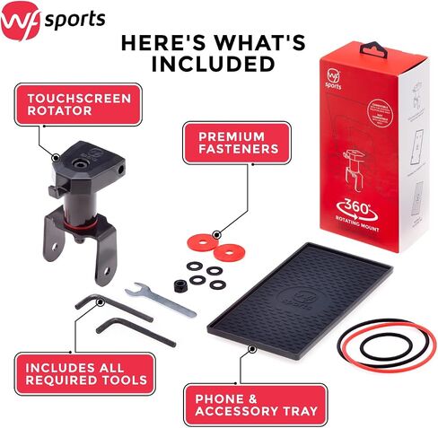 WF Sports لشاشة Peloton SureScreenMount الدوارة | مرفق حامل شاشة محوري من Peloton لسهولة التدوير من أجل القوة واليوجا وفصول التأمل | يتضمن حامل هاتف SureMountPro Peloton الإضافي in Saudi Arabia