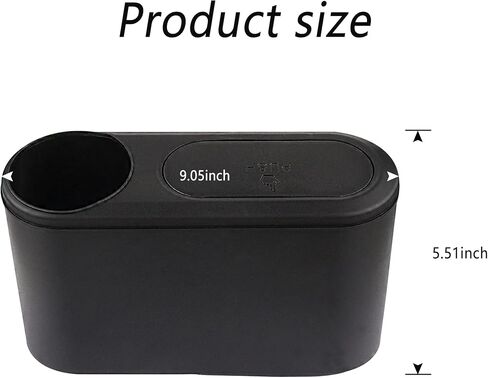 Multifunctional Mini 2-in-1 Car Trash Can with Lid and Cup Holder, Universal Car Seat Organizer for Cell Phone, Can Store Umbrellas, Drinks, Keys, Cell Phones, etc. in Kuwait