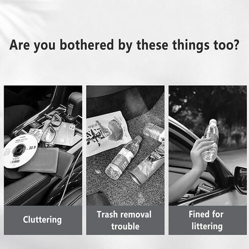 Multifunctional Mini 2-in-1 Car Trash Can with Lid and Cup Holder, Universal Car Seat Organizer for Cell Phone, Can Store Umbrellas, Drinks, Keys, Cell Phones, etc. in Kuwait