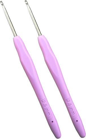 Mdoker 2PCS Small Size Crochet Hook Ergonomic Handle Crochet Hook Needles for Arthritic Hands,Thread Crochet Steel Lace Hooks Size 0.5mm in Saudi Arabia