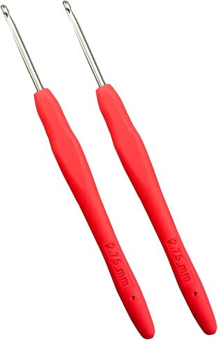 Mdoker 2PCS Small Size Crochet Hook Ergonomic Handle Crochet Hook Needles for Arthritic Hands,Thread Crochet Steel Lace Hooks Size 0.5mm in Saudi Arabia