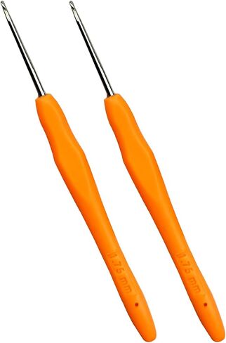 Mdoker 2PCS Small Size Crochet Hook Ergonomic Handle Crochet Hook Needles for Arthritic Hands,Thread Crochet Steel Lace Hooks Size 0.5mm in Saudi Arabia