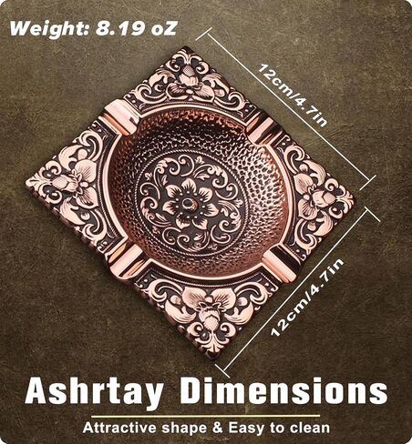 Vintage Cigar Ashtray for Men 4 Cigar Holders Metal Cigar Ash Trays For Patio Outdoor Indoor Outside Home Decor Garden Great Cool Decorative Cigar Accessories Gifts For Smoker Lover(Gold) in Saudi Arabia