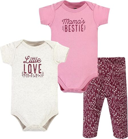 Hudson Baby unisex-baby Unisex Baby Cotton Bodysuit and Pant Set, Little Love Flowers, 12-18 Months in Saudi Arabia