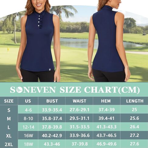 Soneven Womens Sleeveless Golf Shirts Ruffle Collared Business Casual Button Dress Shirts Tennis Tank Tops Golf Apparel in Saudi Arabia