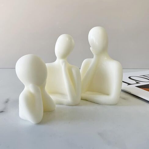 Voyyphixa 3D Human Statues Sculptures Silicone Candle Molds Resin Molds Candles Body Silicone Mold Figure Moulds for Resin DIY Making Statue Candle Aromatherapy Soap Clay Craft (Candle C) in Kuwait