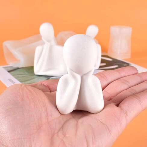 Voyyphixa 3D Human Statues Sculptures Silicone Candle Molds Resin Molds Candles Body Silicone Mold Figure Moulds for Resin DIY Making Statue Candle Aromatherapy Soap Clay Craft (Candle C) in Kuwait