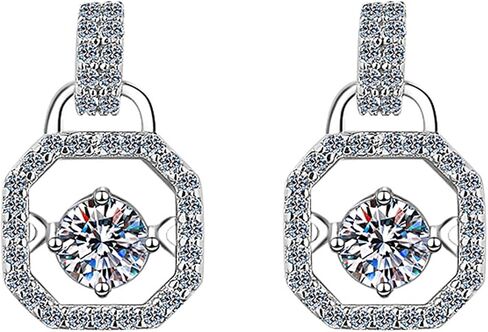 Moissanite Stud Earrings 925 Sterling Silver Women's Stud Earrings, 1-3ct DE Color Suitable for Sensitive Ears Hypoallergenic Christmas Gift in Saudi Arabia