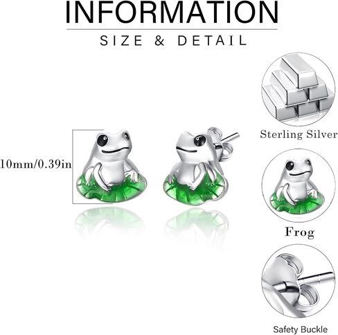 Dreamboat Frog Stud Earrings for Women Teen Girls 925 Sterling Silver Frogs Jewelry Gifts for Wife Daughter in Saudi Arabia
