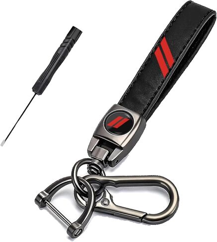 GuyAna جلد طبيعي سلسلة المفاتيح شعار السيارة لملحقات دودج سلسلة مفاتيح متوافقة مع تشالنجر تشارجر دارت دورانجو رحلة SRT سلسلة المفاتيح الملحقات هدية الأسرة للرجل والمرأة in Kuwait