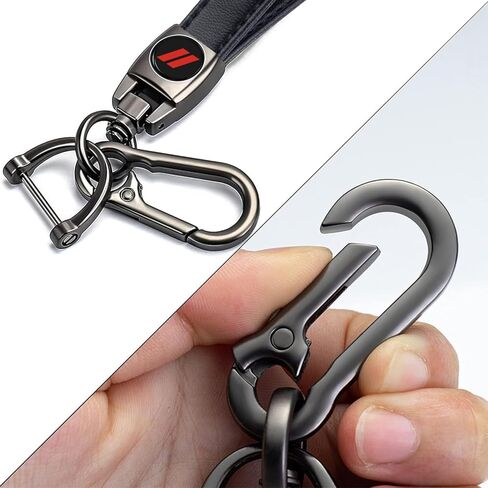 GuyAna جلد طبيعي سلسلة المفاتيح شعار السيارة لملحقات دودج سلسلة مفاتيح متوافقة مع تشالنجر تشارجر دارت دورانجو رحلة SRT سلسلة المفاتيح الملحقات هدية الأسرة للرجل والمرأة in Kuwait