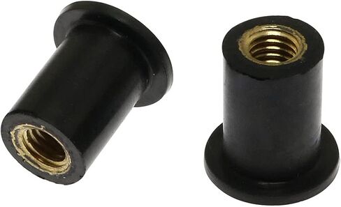 JianLing 12 Sets Neoprene Well Nut Rubber Expansion Brass Nuts with Stainless Steel Screw (12 pcs M6 Straight Type + 12 pcs Cross Flat Head Screw M6*25mm) in Kuwait