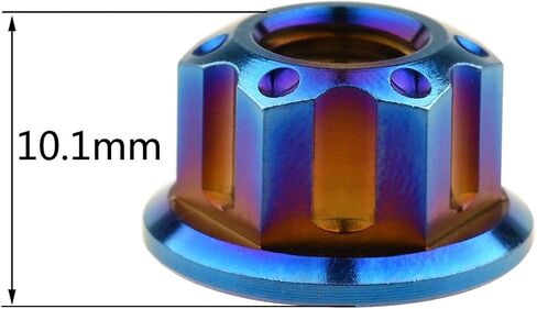 Wanyifa Titanium M6 M8 M10 M12 M14 M16 Flange Bolt Nut Bicycle Motorcycle Rear Axle Car Modification Accessories Pack of 6 (M8 Pitch 1.25mm, Fire Blue) in Saudi Arabia