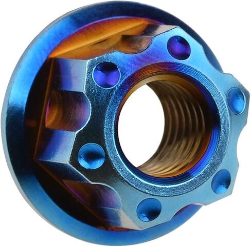 Wanyifa Titanium M6 M8 M10 M12 M14 M16 Flange Bolt Nut Bicycle Motorcycle Rear Axle Car Modification Accessories Pack of 6 (M8 Pitch 1.25mm, Fire Blue) in Saudi Arabia