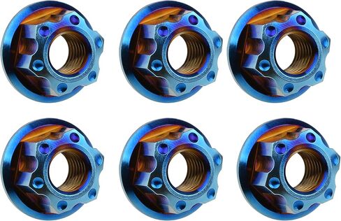 Wanyifa Titanium M6 M8 M10 M12 M14 M16 Flange Bolt Nut Bicycle Motorcycle Rear Axle Car Modification Accessories Pack of 6 (M8 Pitch 1.25mm, Fire Blue) in Saudi Arabia