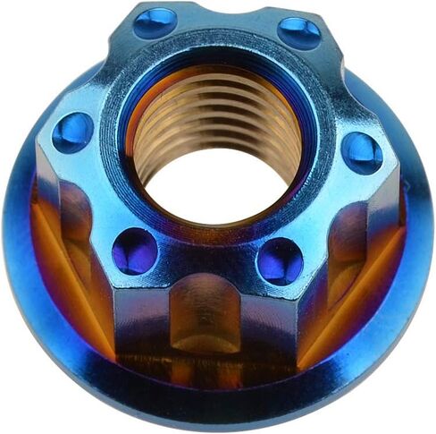 Wanyifa Titanium M6 M8 M10 M12 M14 M16 Flange Bolt Nut Bicycle Motorcycle Rear Axle Car Modification Accessories Pack of 6 (M8 Pitch 1.25mm, Fire Blue) in Saudi Arabia