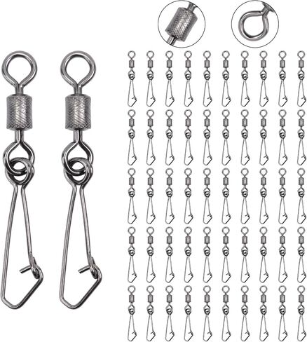 Goture High Strength Fishing Snap Swivels Ball Bearing Swivels Stainless Fishing Swivels Saltwater Corrosion Resistance Barrel Swivel for Freshwater Fishing in Saudi Arabia