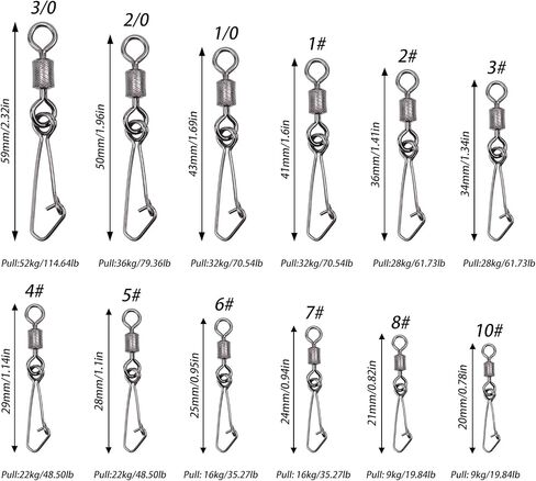 Goture High Strength Fishing Snap Swivels Ball Bearing Swivels Stainless Fishing Swivels Saltwater Corrosion Resistance Barrel Swivel for Freshwater Fishing in Saudi Arabia