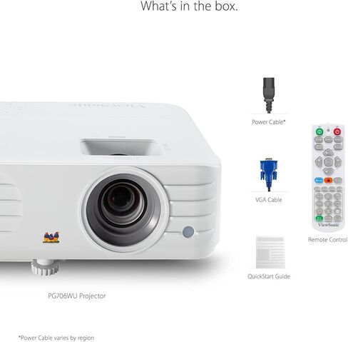جهاز عرض ViewSonic PG706HD 4000 Lumens Full HD 1080p مع RJ45 LAN تحكم عمودي وتكبير بصري للمنزل والمكتب in Kuwait