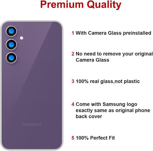 بديل الزجاج الخلفي الخلفي OEM لهاتف Samsung Galaxy S23 FE مع مجموعة أدوات إصلاح ودليل (أرجواني) in Kuwait