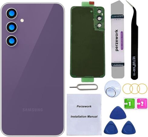 بديل الزجاج الخلفي الخلفي OEM لهاتف Samsung Galaxy S23 FE مع مجموعة أدوات إصلاح ودليل (أرجواني) in Kuwait