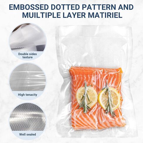 Vacuum Sealer Bags, 50 Count 8x12inch Vacuum Seal Bags Fits for Food Saver, Geryon and Other Vacuum Sealer Machines, BPA Free & Heavy Duty Safe for Food Storage, Meal Prep and Sous Vide in Kuwait
