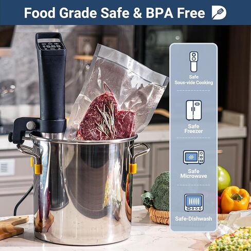 Vacuum Sealer Bags, 50 Count 8x12inch Vacuum Seal Bags Fits for Food Saver, Geryon and Other Vacuum Sealer Machines, BPA Free & Heavy Duty Safe for Food Storage, Meal Prep and Sous Vide in Kuwait