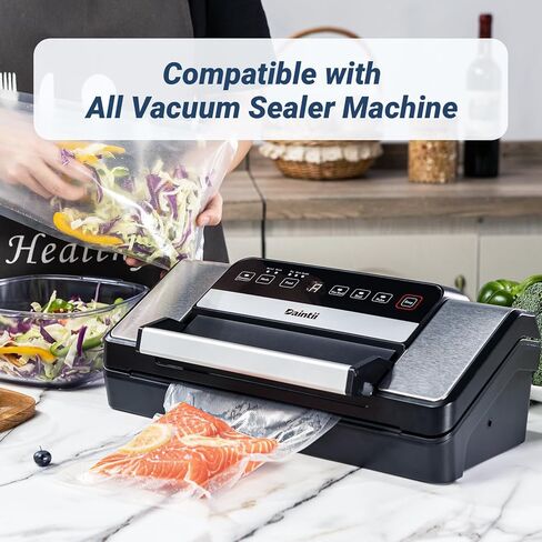 Vacuum Sealer Bags, 50 Count 8x12inch Vacuum Seal Bags Fits for Food Saver, Geryon and Other Vacuum Sealer Machines, BPA Free & Heavy Duty Safe for Food Storage, Meal Prep and Sous Vide in Kuwait