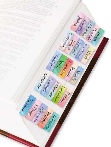 STARLIBOO- علامات تبويب الكتاب المقدس، علامات تبويب الكتاب المقدس مغلفة للنساء والرجال، موضوع ملون ثلاثي الأبعاد، ملصقات مطبوعة كبيرة الحجم/سهلة القراءة، علامات تبويب الكتاب المقدس لدراسة الكتاب المقدس، علامات تبويب فهرس الكتاب المقدس، علامات تبويب كتب ال in Kuwait