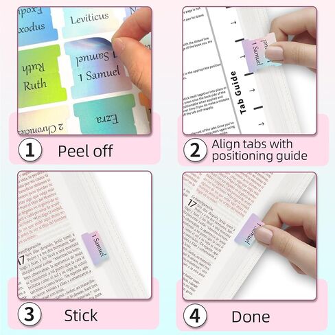 STARLIBOO- علامات تبويب الكتاب المقدس، علامات تبويب الكتاب المقدس مغلفة للنساء والرجال، موضوع ملون ثلاثي الأبعاد، ملصقات مطبوعة كبيرة الحجم/سهلة القراءة، علامات تبويب الكتاب المقدس لدراسة الكتاب المقدس، علامات تبويب فهرس الكتاب المقدس، علامات تبويب كتب ال in Kuwait