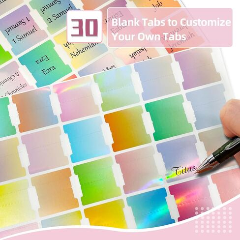 STARLIBOO- علامات تبويب الكتاب المقدس، علامات تبويب الكتاب المقدس مغلفة للنساء والرجال، موضوع ملون ثلاثي الأبعاد، ملصقات مطبوعة كبيرة الحجم/سهلة القراءة، علامات تبويب الكتاب المقدس لدراسة الكتاب المقدس، علامات تبويب فهرس الكتاب المقدس، علامات تبويب كتب ال in Kuwait