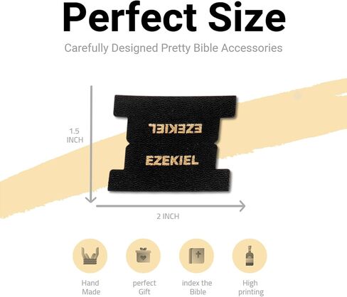 Leather Bible Tabs, Bible Index Tabs, Bible Tabs for Women and Men, 72 Bible Book Tabs for Study Bible, Gold Foil Printed, Great Christian Gift (Black) in Saudi Arabia