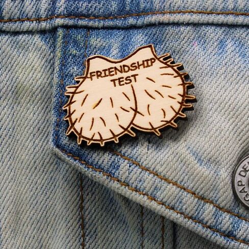 Bestie Testes Friendship Test Pin Set | Funny Testicle Gag Gift for Friends in Saudi Arabia