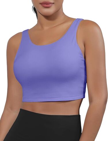 Workout Crop Tank Tops Sports Bras for Women Quick-Dry Padded Wirefree Cute Camisole Yoga Fitness Running Gym in Saudi Arabia