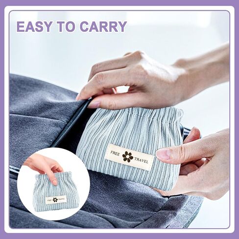 Pocket Cosmetic Bag Squeeze Top, 4 Size Snap Closure Organizer Pouch, Corduroy Makeup Bag, No Zipper Self-closing Makeup Pouch, Purse Organizer Pouches, Small Travel Makeup Bag for Cosmetics Jewelry in Saudi Arabia
