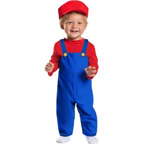 Infant Baby Plumber Romper 100% Cotton Onesies Halloween Outfit With Cap 6-18M in Kuwait