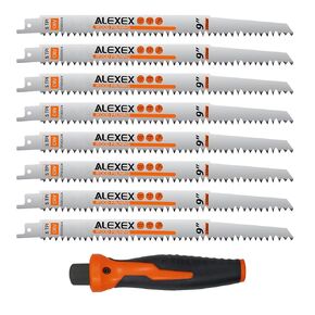 ALEXEX 6Pcs 15" Japanese Teeth Reciprocating Saw Blades for Wood Cutting and Tree Trimming, 6TPI Arc Curved Wood Sawzall Blades for PVC Pipe Cutting, Cr-V Sabre Sawzall Pruning Blades 15 Inch in Kuwait