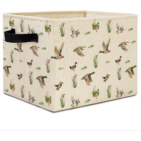 mallard duck basket storage bin,foldable,14.3"x10.6"X10.6" | mallard duck baskets for nursery, mallard duck baby stuff,storage bin for toys, books, clothes and nursery essentials. in Saudi Arabia