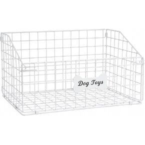 2 Pack Toy box for dogs large Dog Toy organizer Pet wire folding basket DOG TOY container dog toy box-Chew-Proof Dog Food Toy Storage-Black in Kuwait