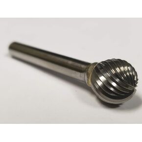 10575 Micro Grain Solid Carbide Regular Length Burr with Ball End, Single Cut, Shape D SD-14, 1/4" Shank Diameter, 3/16" Head Diameter, 1/8" Cutting Length (Pack of 1) in Saudi Arabia
