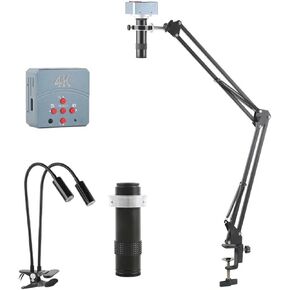 Lab Microscope Accessories 55Mp 4K USB Digital Video Monocular Microscope Camera Continus Zoom 130X C-Mount,24MP 4K Type C in Kuwait